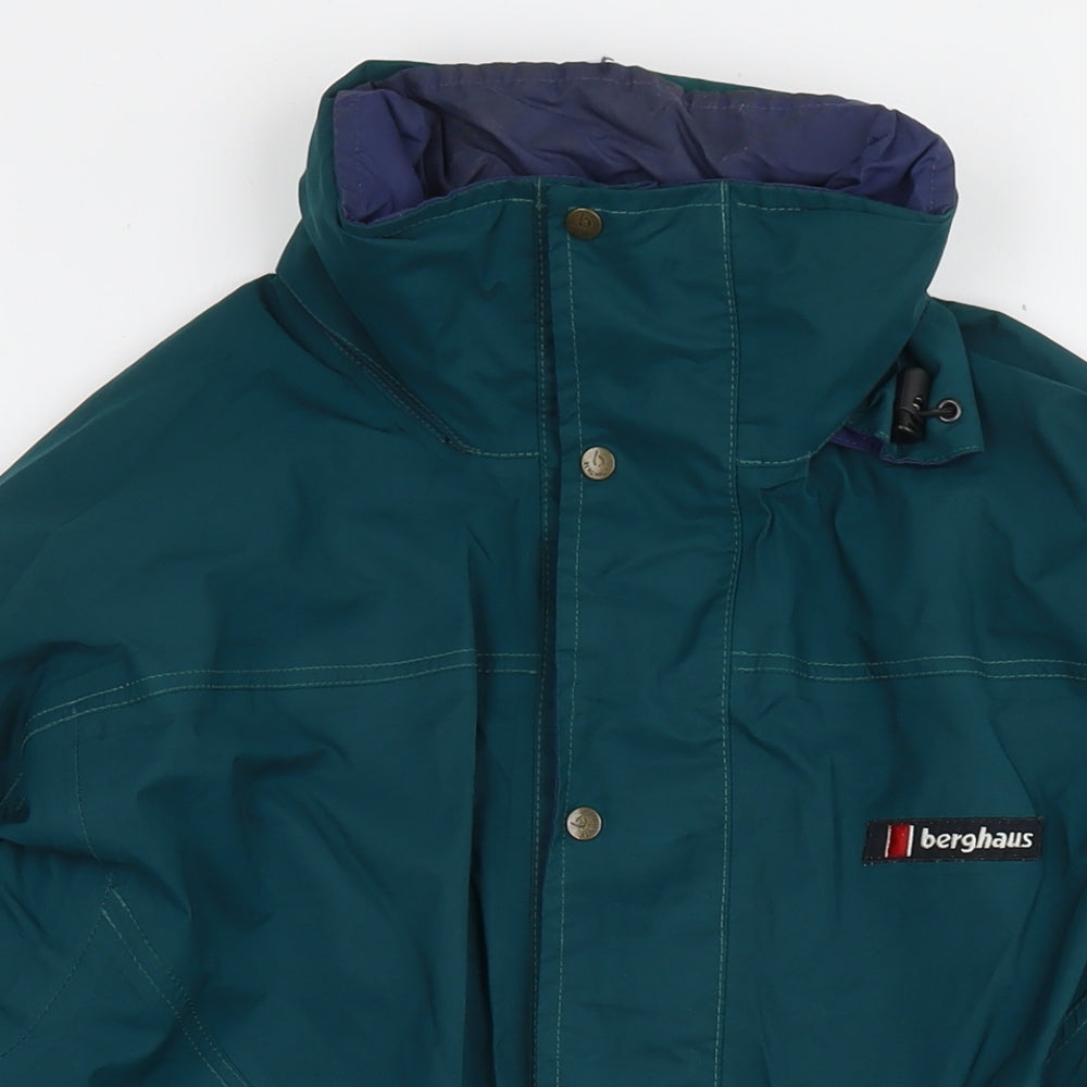 Berghaus Womens Green Parka Coat Size 12 Zip - Vintage
