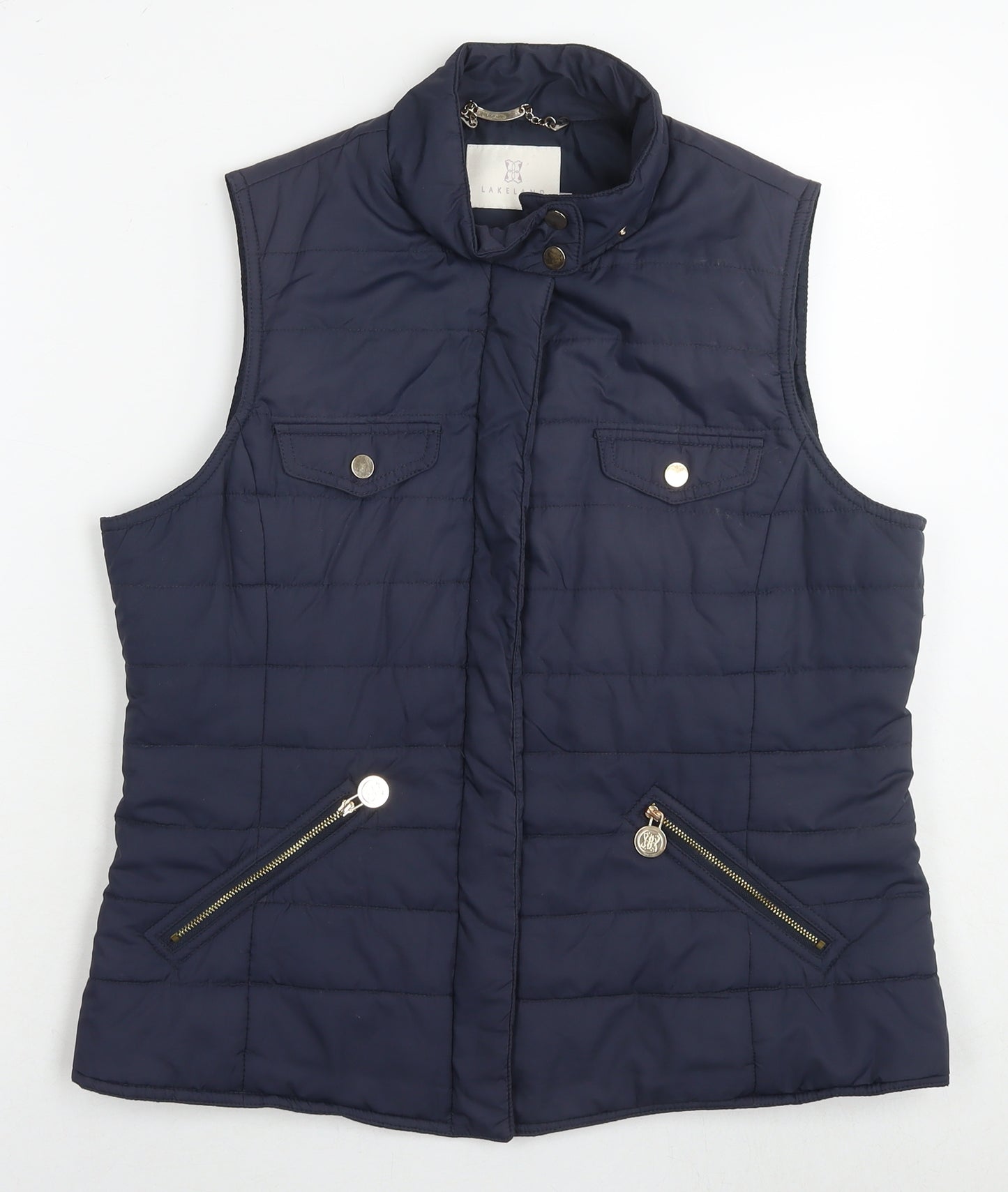 Lakeland Womens Blue Gilet Waistcoat Size 12 Zip