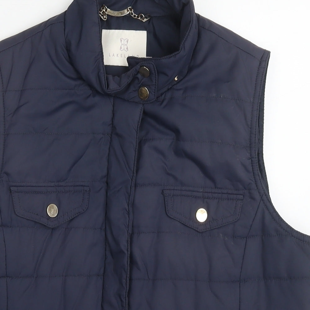 Lakeland Womens Blue Gilet Waistcoat Size 12 Zip
