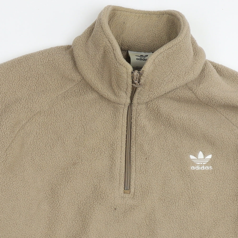 adidas Womens Brown Polyester Pullover Sweatshirt Size L Pullover - Logo