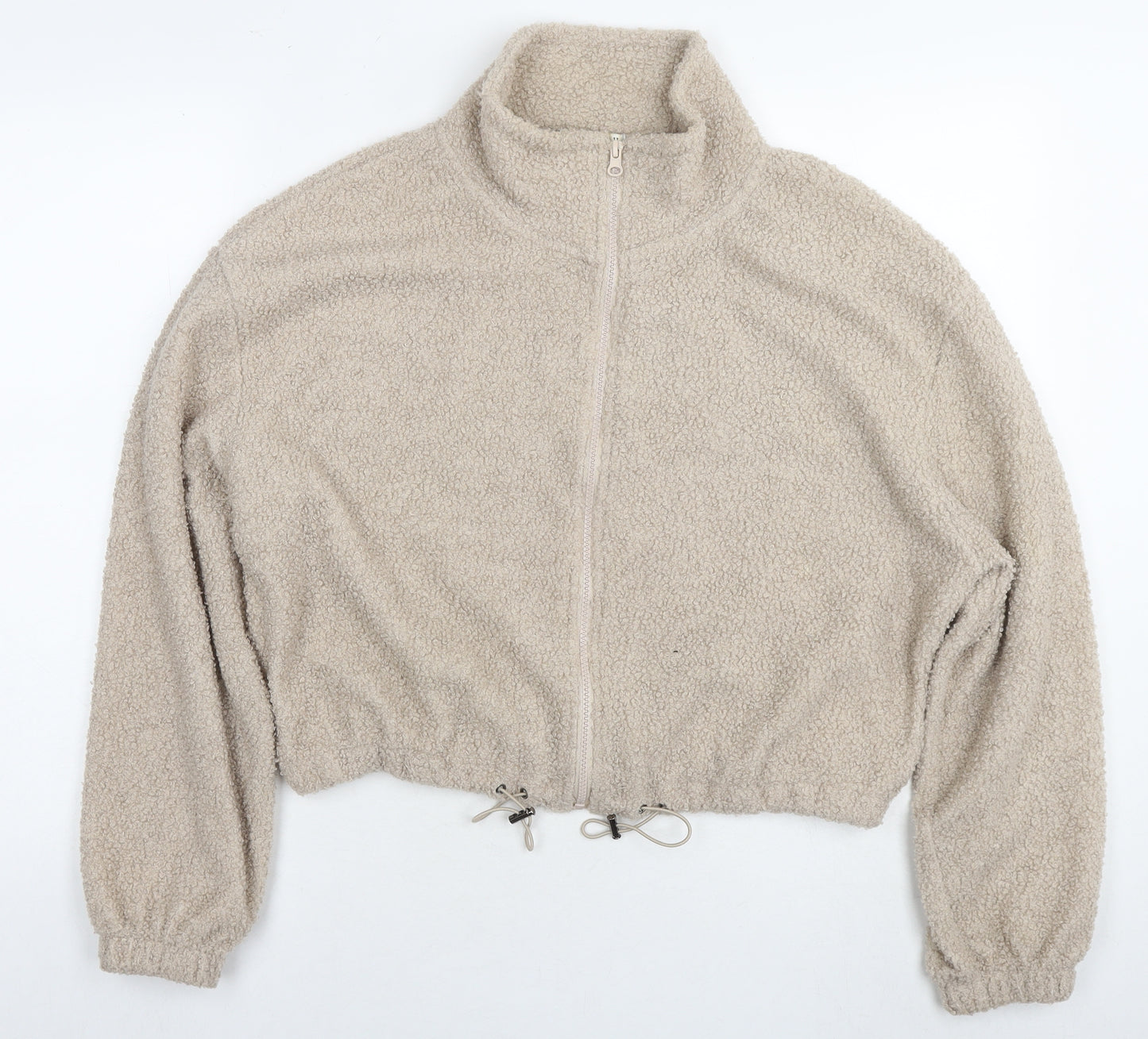Brave Soul Womens Beige Jacket Size M Zip - Teddy Fleece