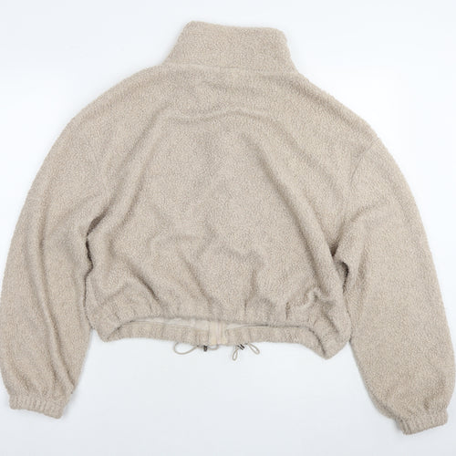 Brave Soul Womens Beige Jacket Size M Zip - Teddy Fleece