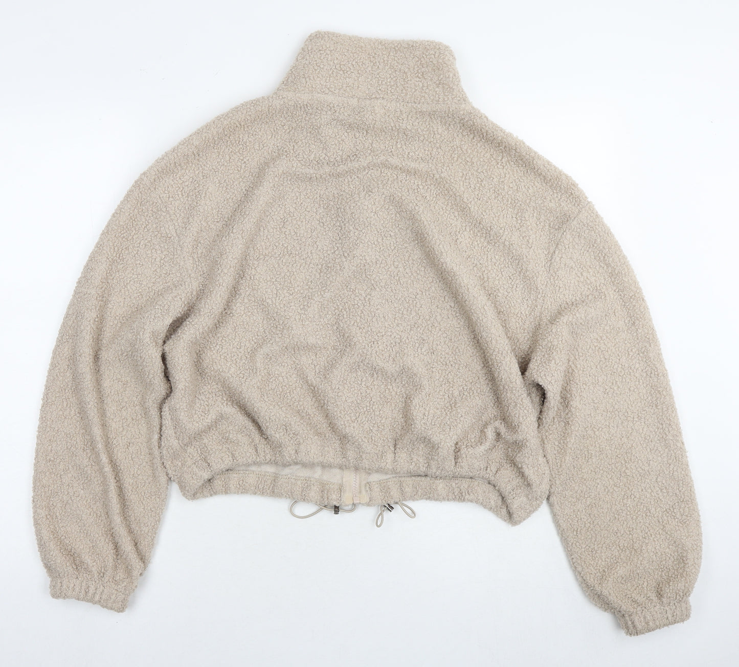 Brave Soul Womens Beige Jacket Size M Zip - Teddy Fleece
