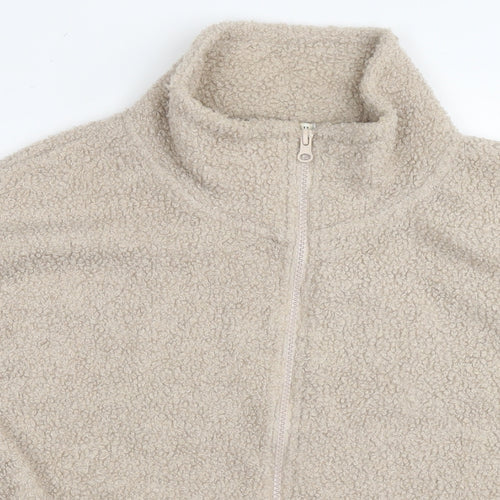 Brave Soul Womens Beige Jacket Size M Zip - Teddy Fleece