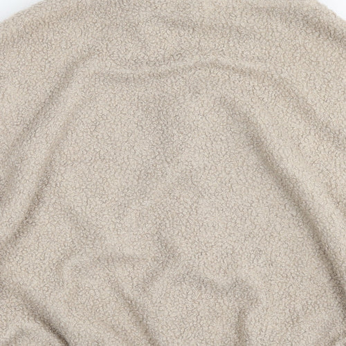 Brave Soul Womens Beige Jacket Size M Zip - Teddy Fleece