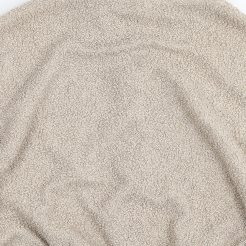 Brave Soul Womens Beige Jacket Size M Zip - Teddy Fleece