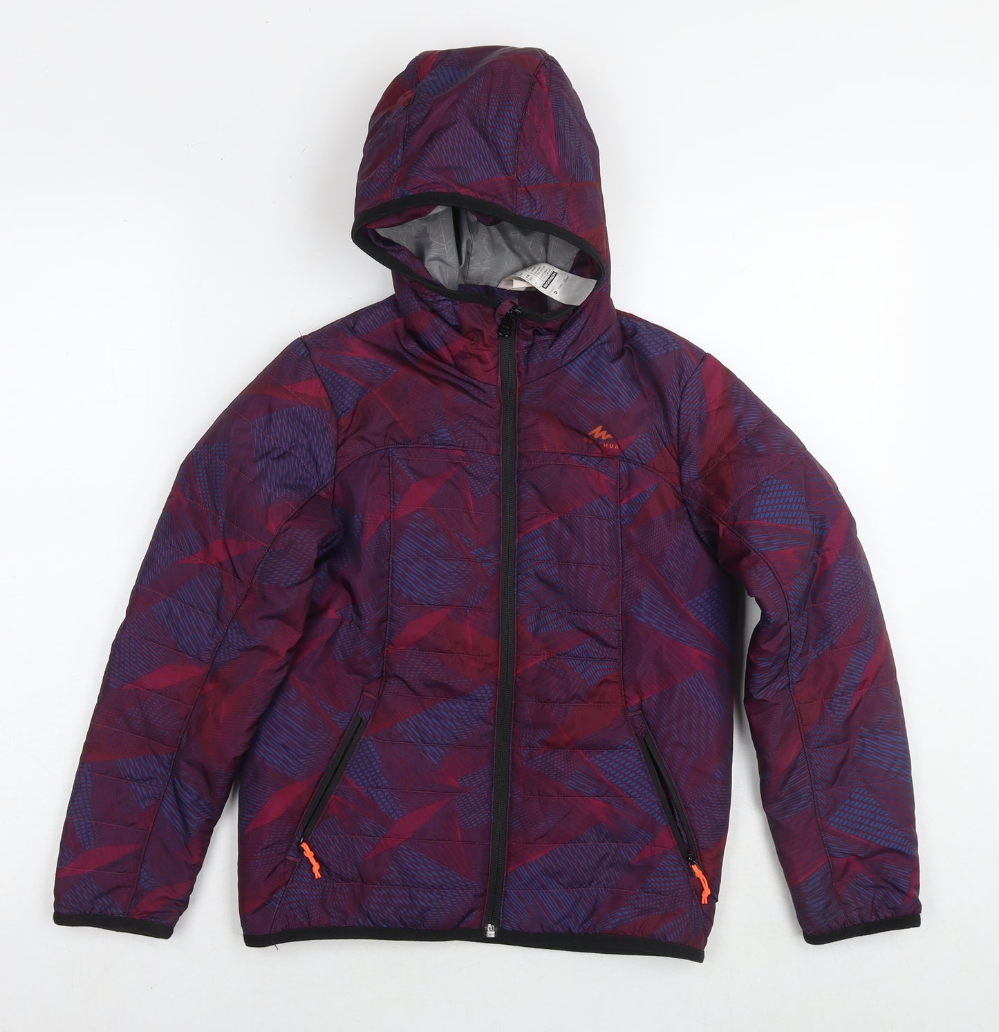 Quechua Girls Purple Geometric Jacket Size 8-9 Years Zip