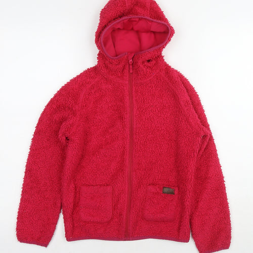 Hi Gear Girls Pink Jacket Size 9-10 Years Zip - Teddy Fleece