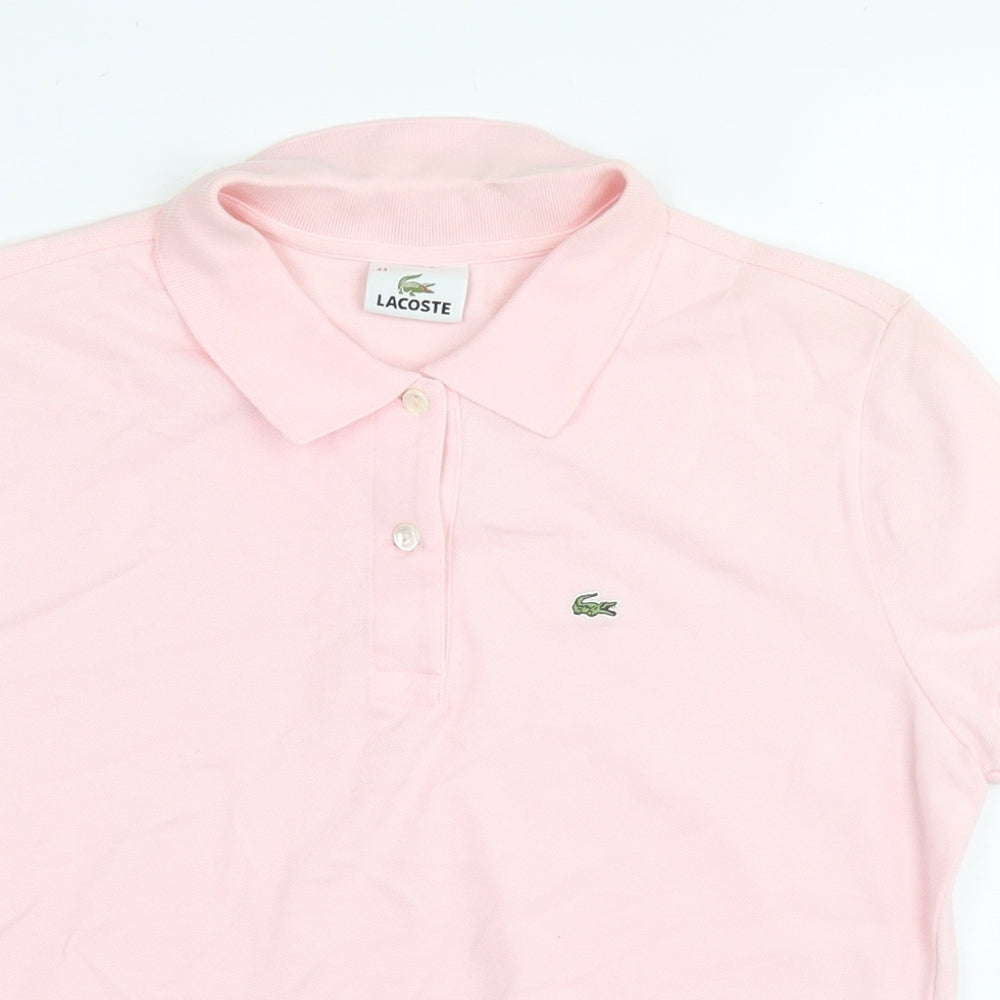 Lacoste Womens Pink Cotton Basic Polo Size 16 Collared