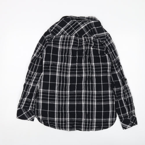 Red Herring Womens Black Plaid Cotton Basic Button-Up Size 12 Collared