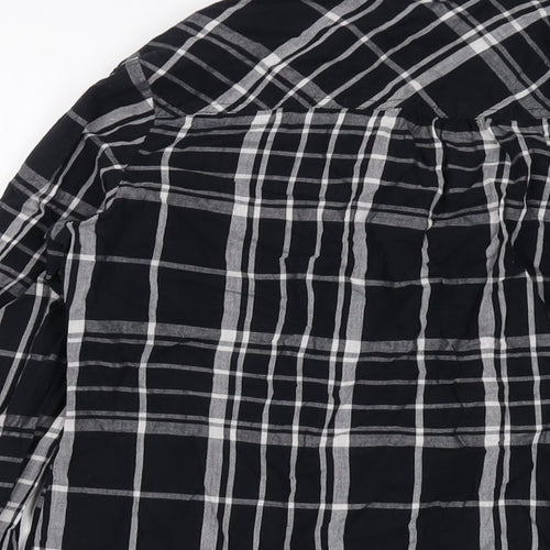 Red Herring Womens Black Plaid Cotton Basic Button-Up Size 12 Collared