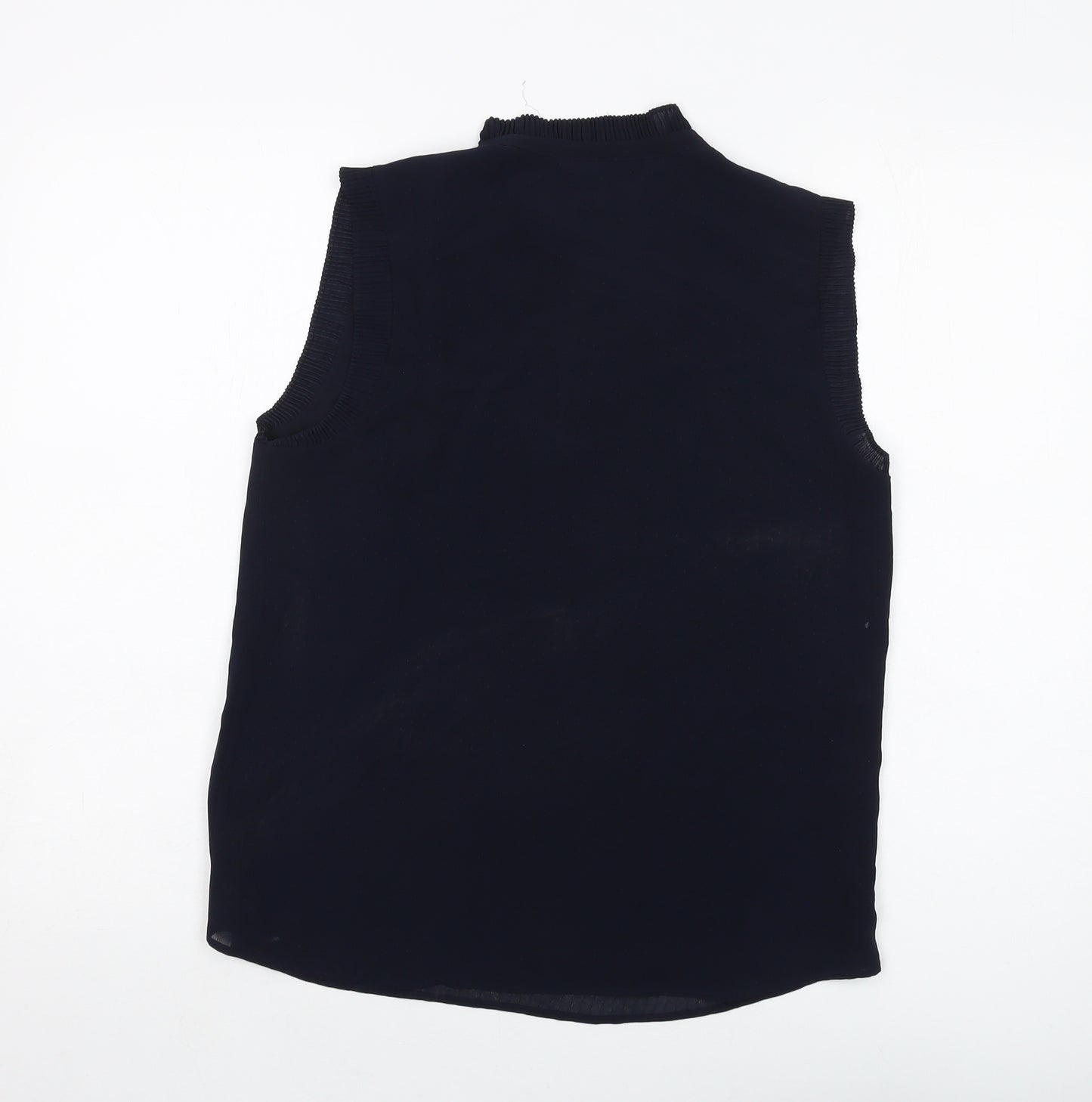 H&M Womens Blue Polyester Basic Tank Size 8 Mock Neck