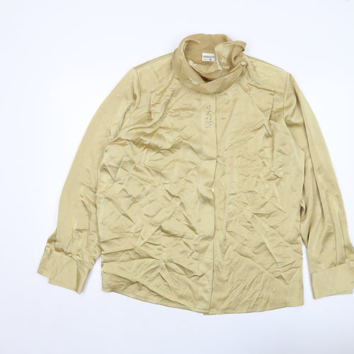 Sommermann Womens Gold Polyester Basic Blouse Size 20 Mock Neck