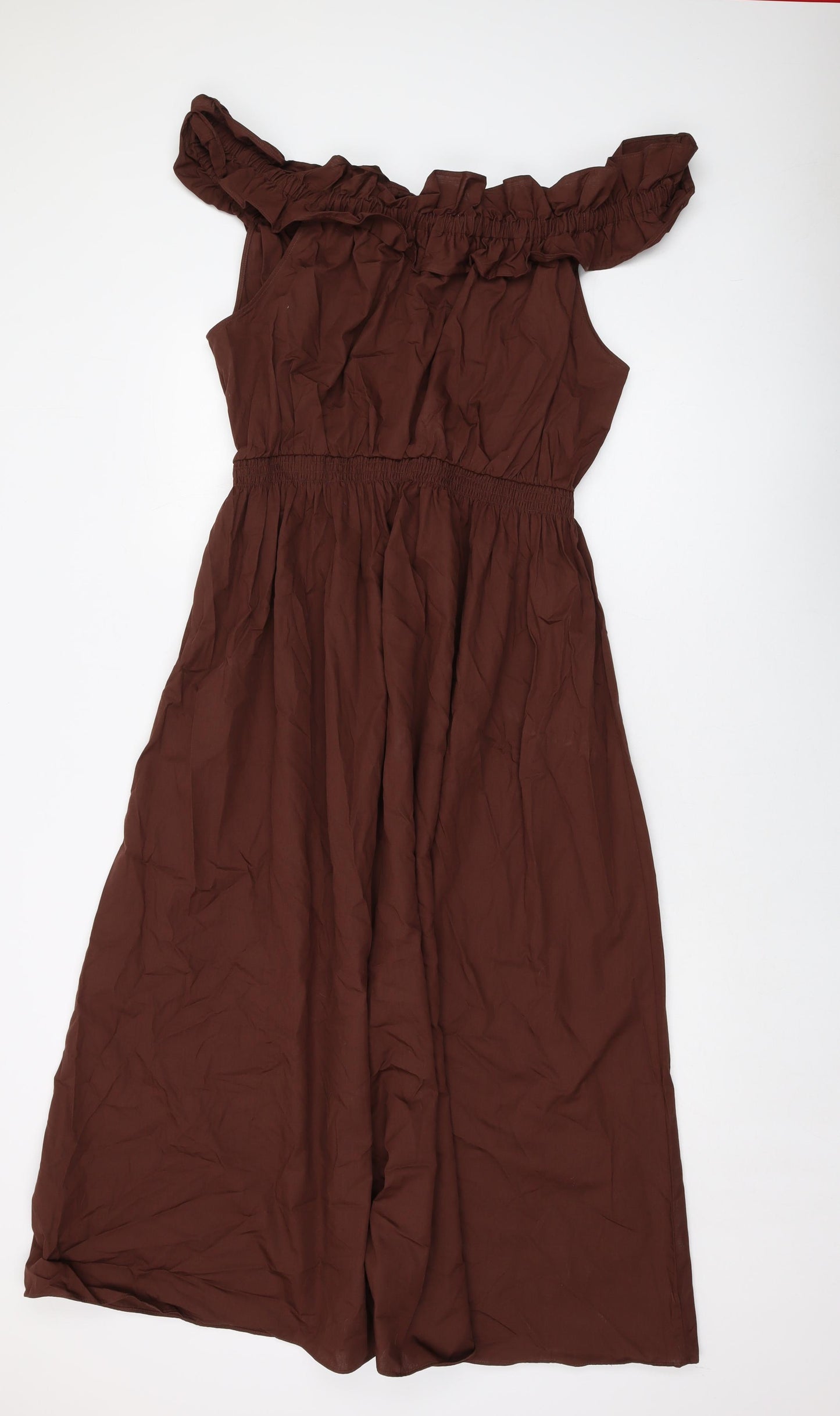 Marks and Spencer Womens Brown Cotton A-Line Size 20 Round Neck Pullover