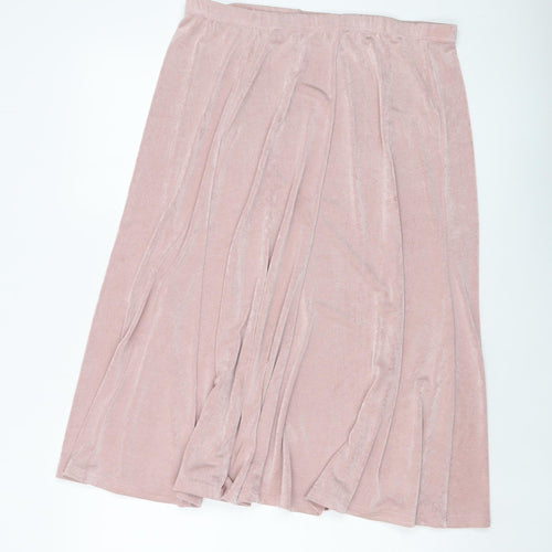 Julipa Womens Pink Polyester A-Line Skirt Size 16