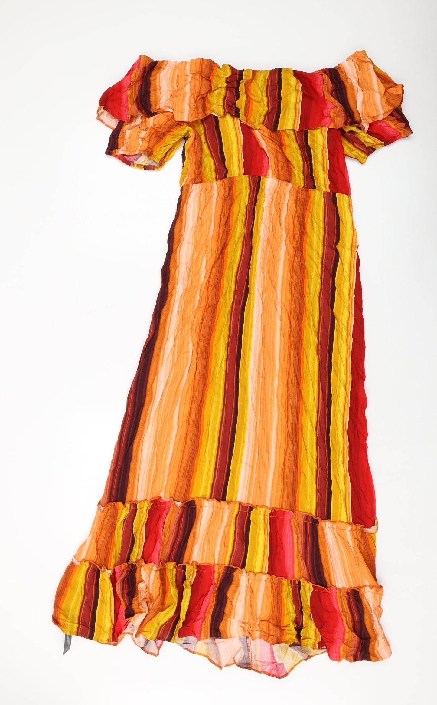 Roman Womens Multicoloured Striped Viscose A-Line Size 12 Square Neck Pullover