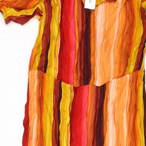 Roman Womens Multicoloured Striped Viscose A-Line Size 12 Square Neck Pullover