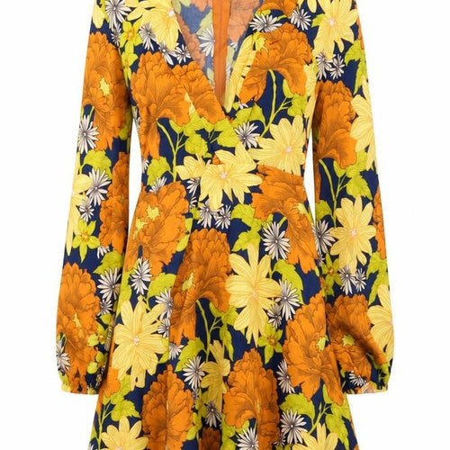 ASOS Womens Multicoloured Floral Viscose A-Line Size 10 V-Neck Zip