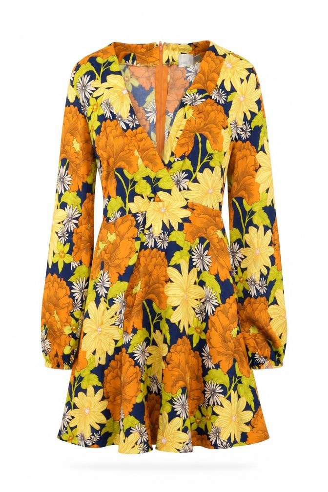 ASOS Womens Multicoloured Floral Viscose A-Line Size 10 V-Neck Zip