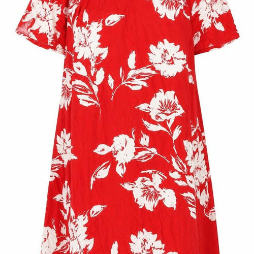 Boohoo Womens Red Geometric Viscose Tank Dress Size 12 Square Neck Pullover