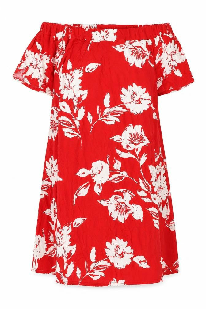 Boohoo Womens Red Geometric Viscose Tank Dress Size 12 Square Neck Pullover