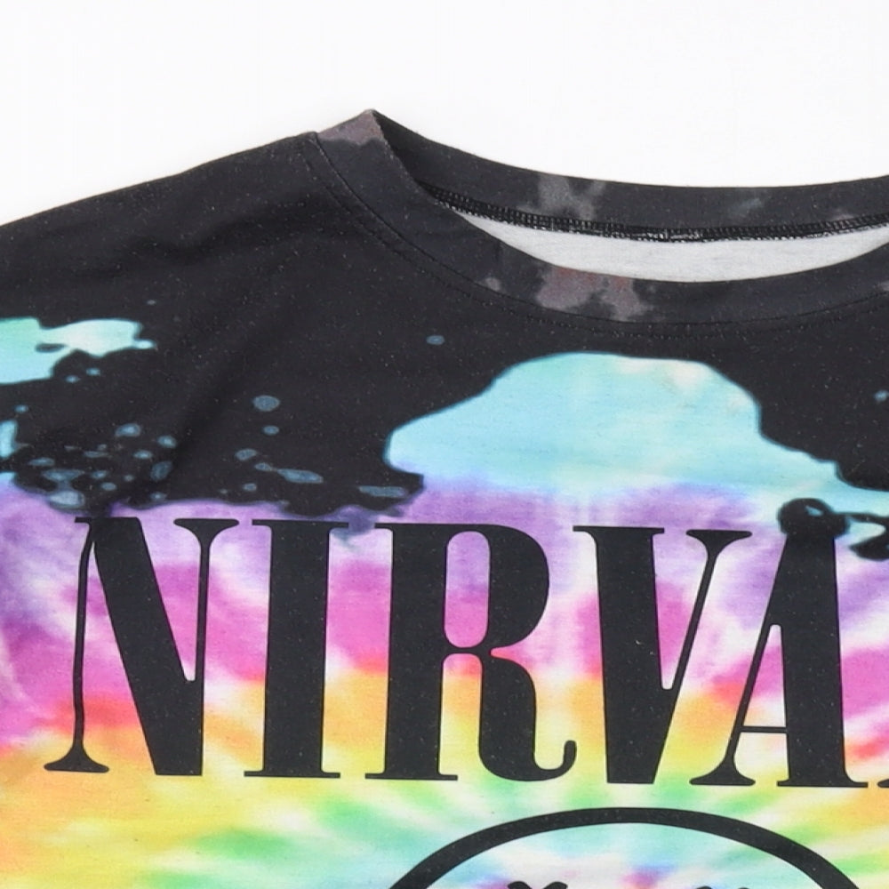 Nirvana Mens Multicoloured Geometric Polyester Pullover Sweatshirt Size L