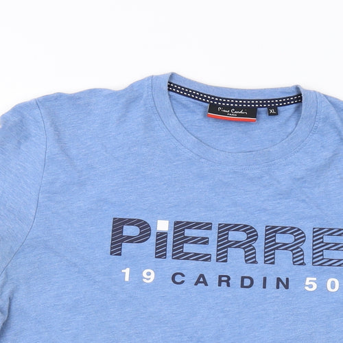 Pierre Cardin Mens Beige Polyester T-Shirt Size XL Crew Neck