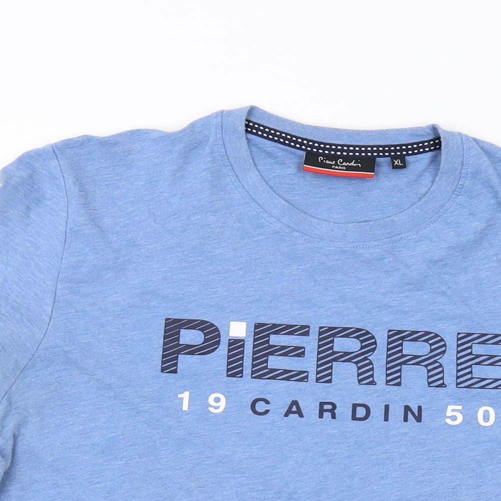Pierre Cardin Mens Beige Polyester T-Shirt Size XL Crew Neck