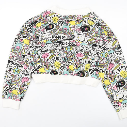 Reyon Womens Multicoloured Geometric Cotton Pullover Sweatshirt Size XL Pullover