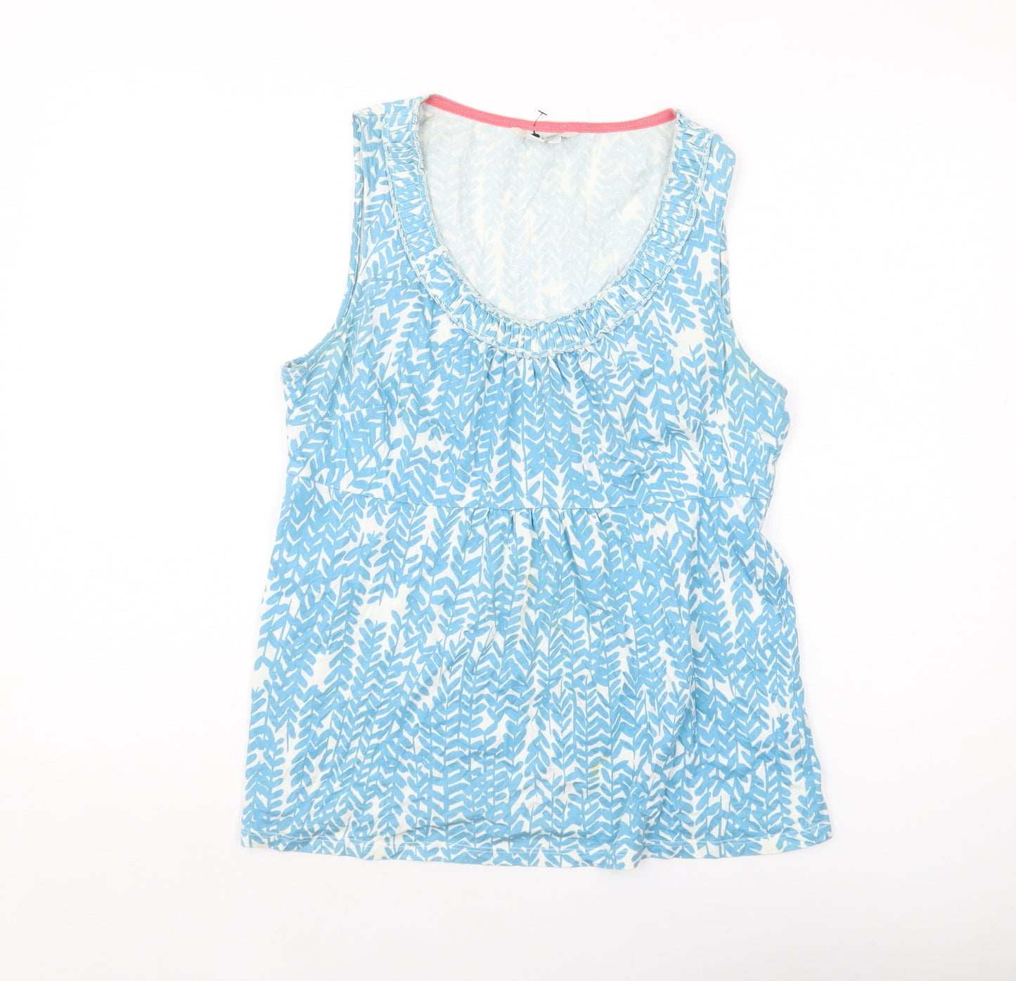 Boden Womens Black Geometric Cotton Basic Tank Size 14 Round Neck