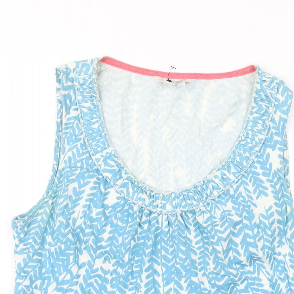 Boden Womens Black Geometric Cotton Basic Tank Size 14 Round Neck