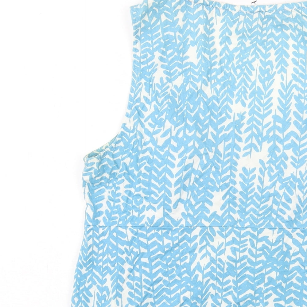 Boden Womens Black Geometric Cotton Basic Tank Size 14 Round Neck