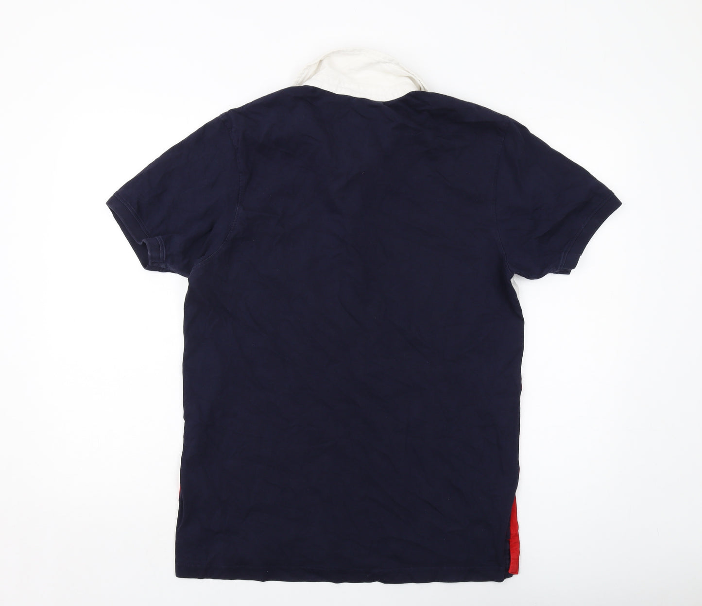 FILA Mens Blue Cotton Polo Size M Collared Button