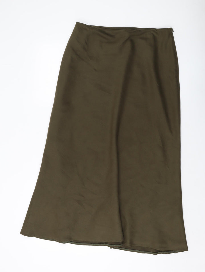 Mad Jak Design Womens Green Polyester A-Line Skirt Size 32 in Zip