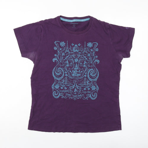 Craghoppers Womens Purple Cotton Basic T-Shirt Size 14 Crew Neck