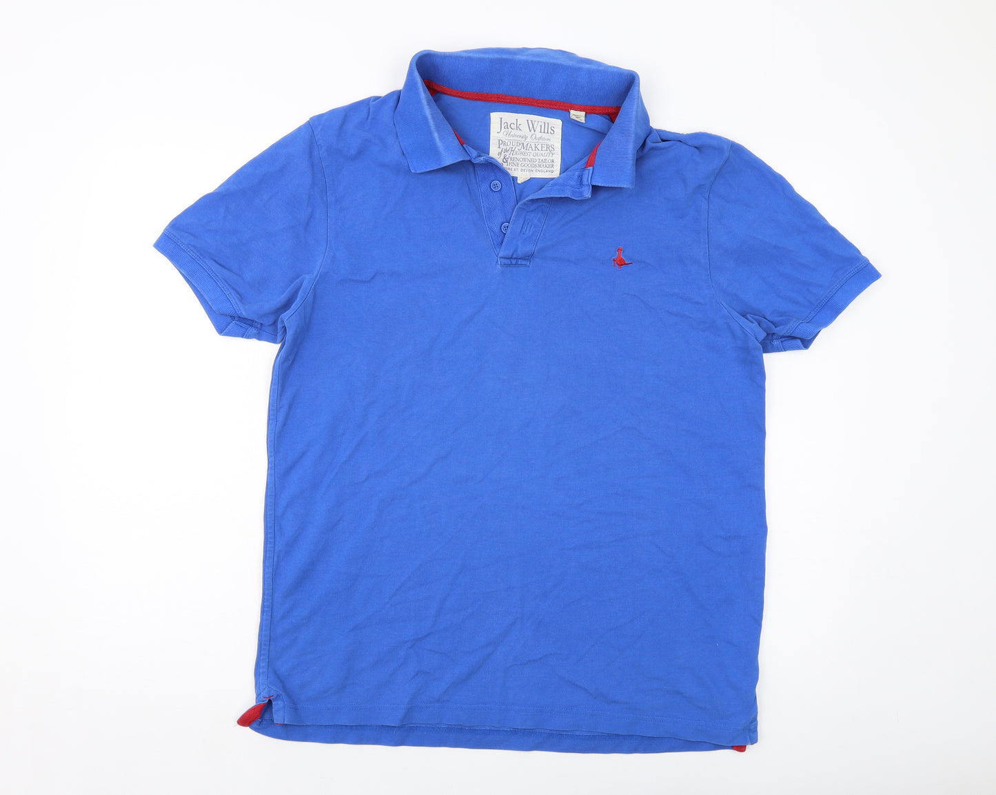 Jack Wills Mens Black Cotton Polo Size XL Collared Button