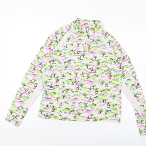 Ariattek Womens Multicoloured Geometric Polyester Pullover Sweatshirt Size 14 Zip