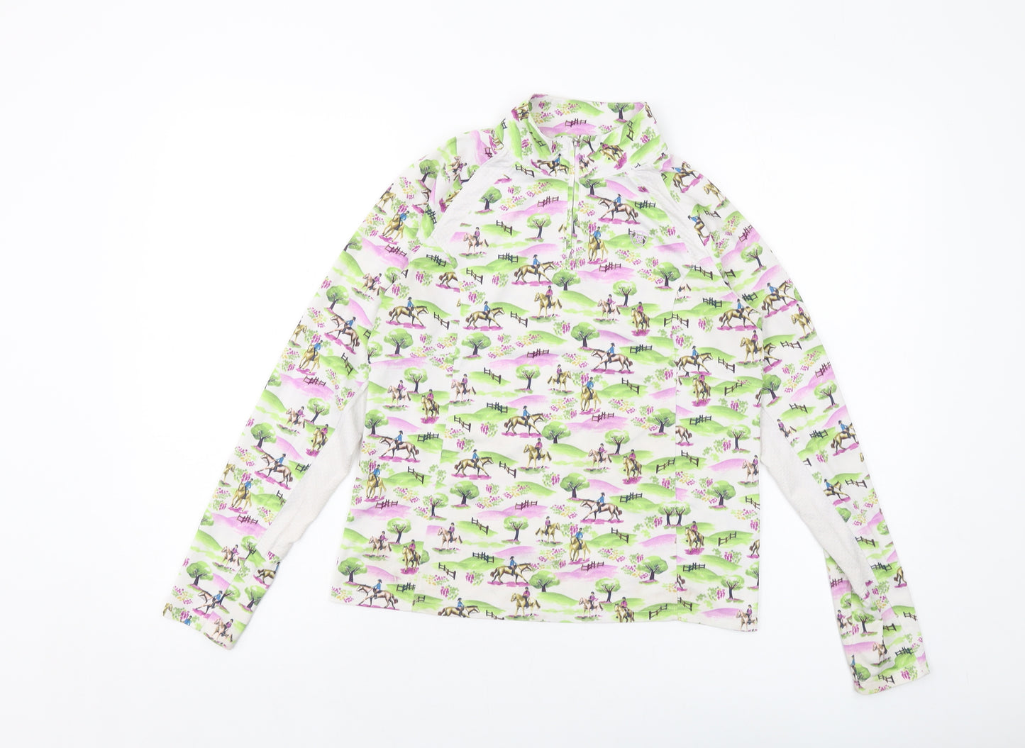 Ariattek Womens Multicoloured Geometric Polyester Pullover Sweatshirt Size 14 Zip