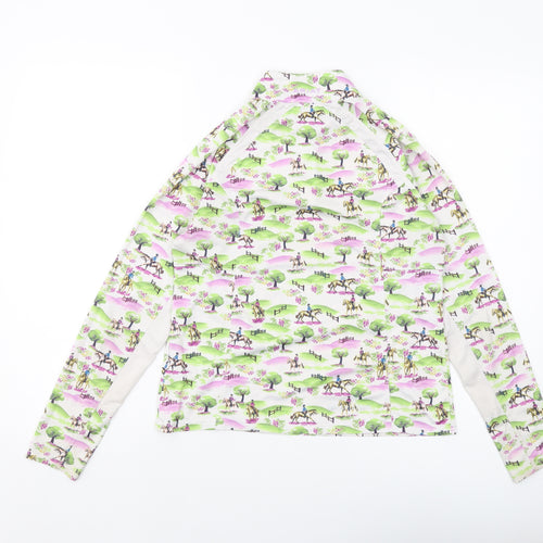 Ariattek Womens Multicoloured Geometric Polyester Pullover Sweatshirt Size 14 Zip