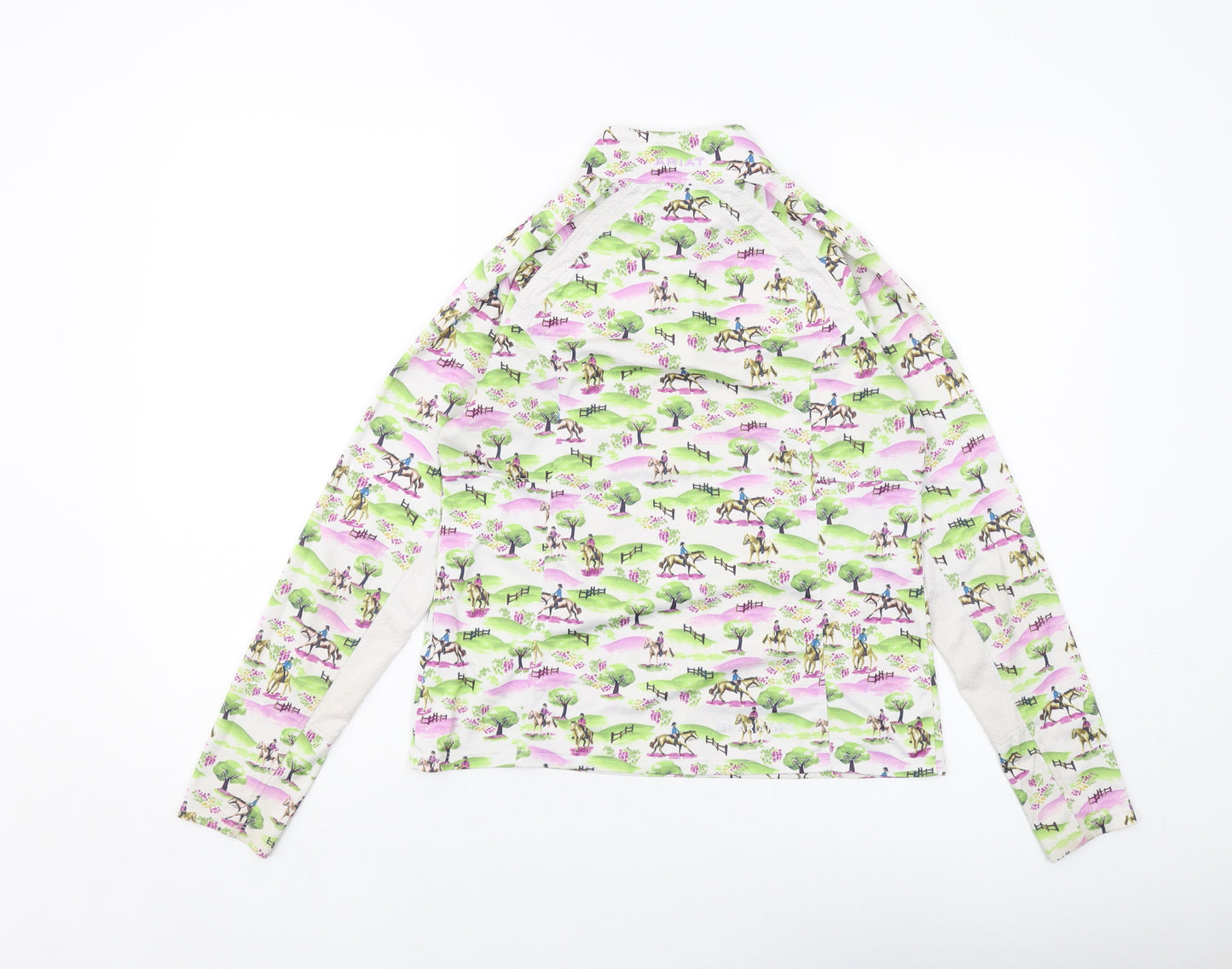 Ariattek Womens Multicoloured Geometric Polyester Pullover Sweatshirt Size 14 Zip