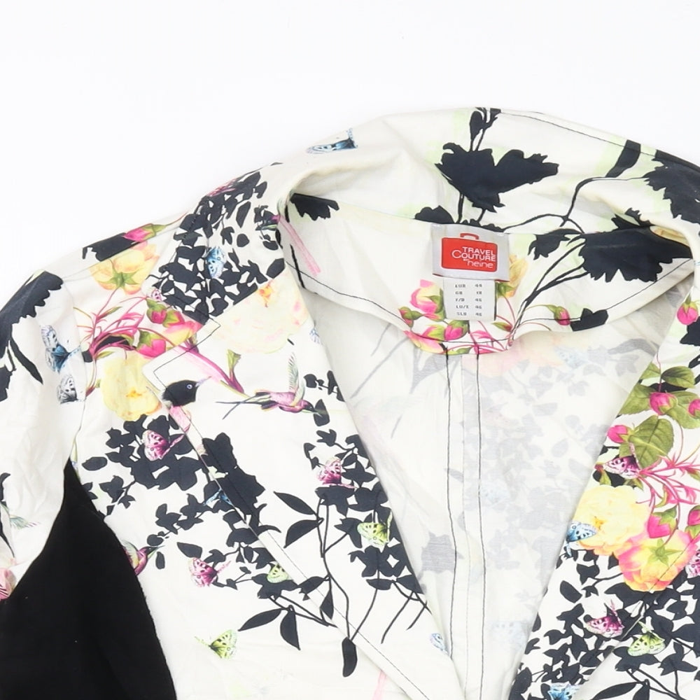 Traveler Couture Womens Multicoloured Floral Jacket Size 18 Button