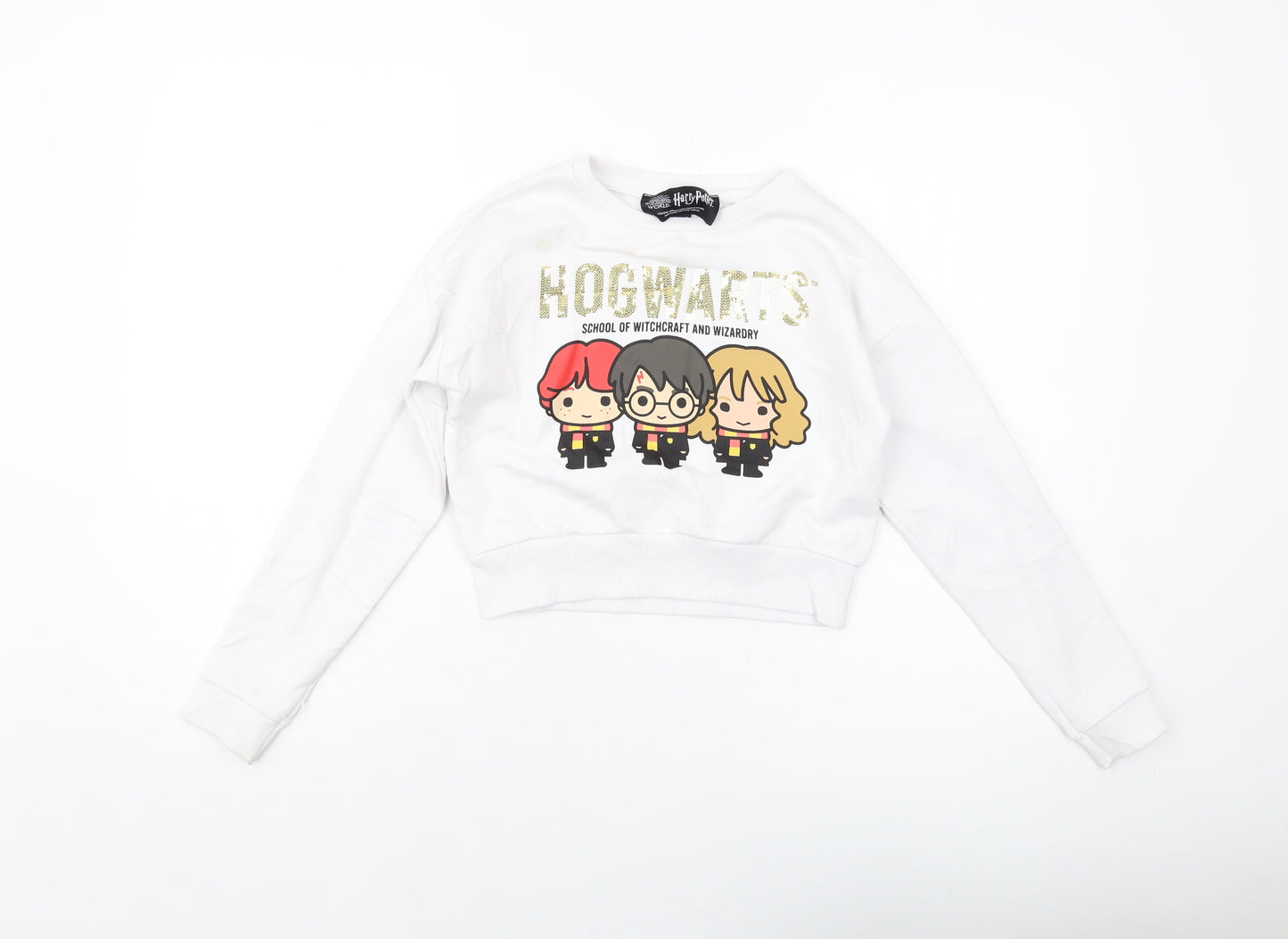 Harry Potter Girls White Polyester Pullover Sweatshirt Size 9-10 Years Pullover