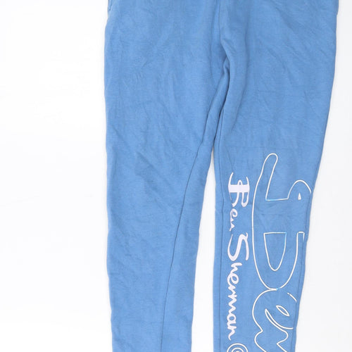 Ben Sherman Girls Blue Cotton Sweatpants Trousers Size 12-13 Years Regular Drawstring