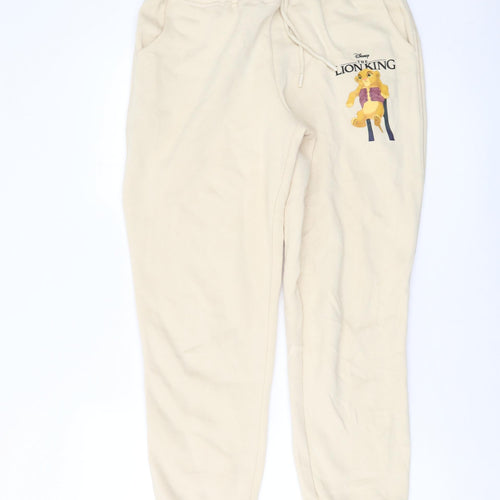 Disney Womens Beige Polyester Sweatpants Trousers Size 10 L28 in Regular Drawstring - The Lion King