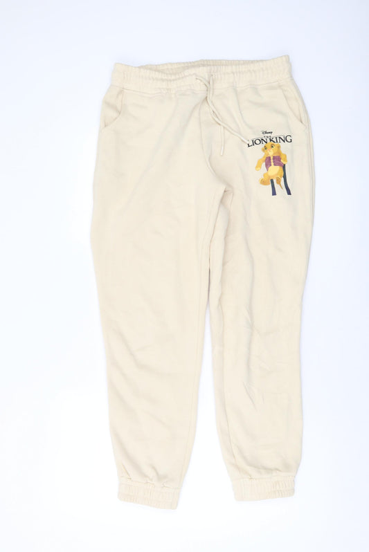 Disney Womens Beige Polyester Sweatpants Trousers Size 10 L28 in Regular Drawstring - The Lion King