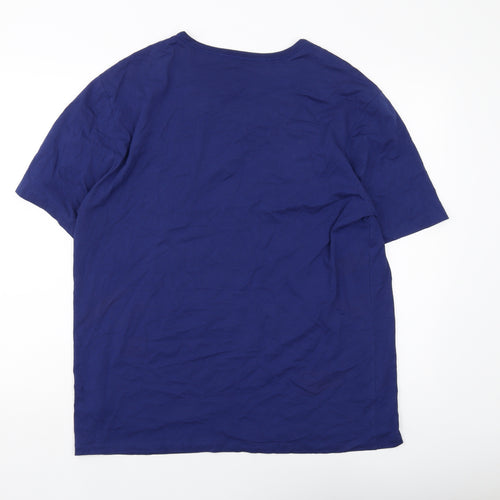 Boss Mens Blue Cotton T-Shirt Size 2XL Round Neck