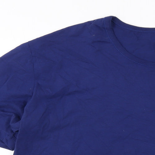 Boss Mens Blue Cotton T-Shirt Size 2XL Round Neck