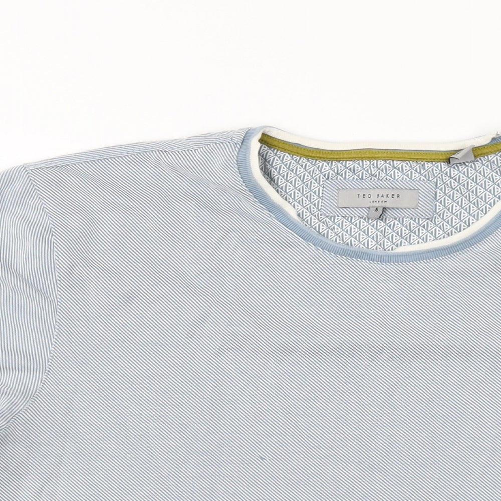 Ted Baker Mens Blue Modal T-Shirt Size 42 Crew Neck