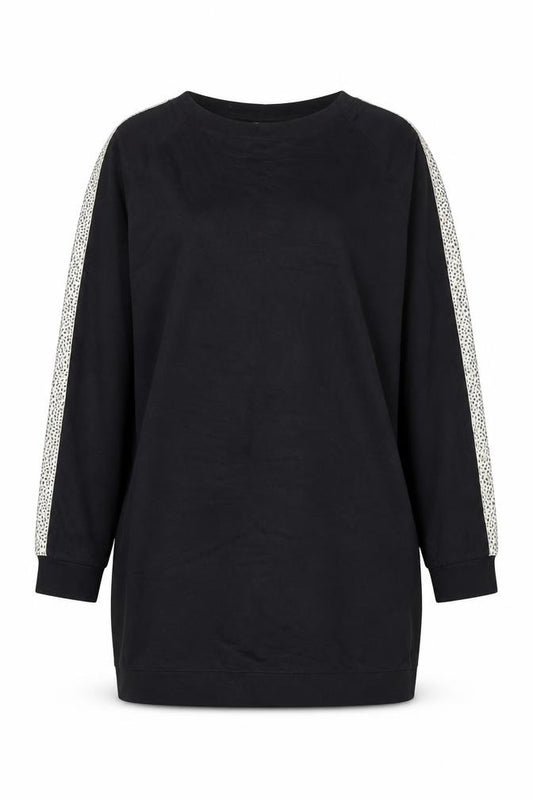Front view of Oliver Bonas women’s black cotton pullover sweatshirt, size UK 14, pullover