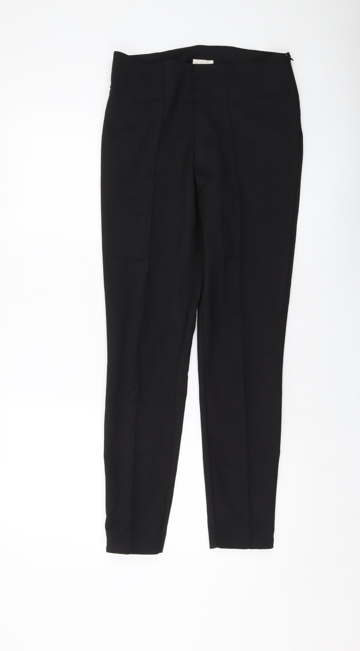 By Malene Birger Womens Black Cotton Trousers Size 8 L28 in Regular Zip